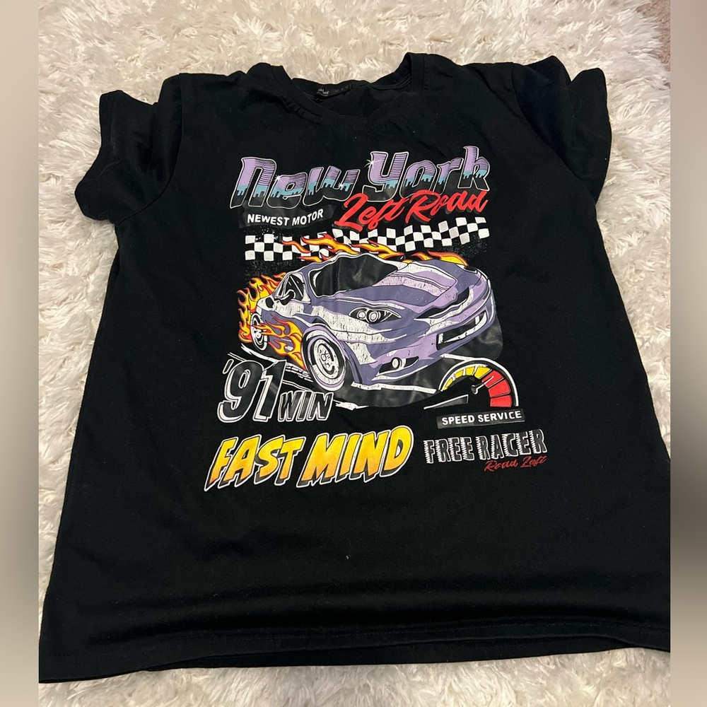 Retro car print t shirt